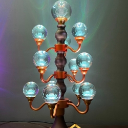 Đèn thờ pha lê 13 bông bông cao 60 cm 5