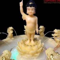 Chậu tắm Phật Đản Sanh màu vàng đẹp cao 50 cm và cao 62 cm 2