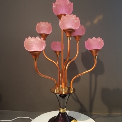 Đèn thờ hoa sen 7 bông bằng lưu ly cao cấp cao 76 cm 8