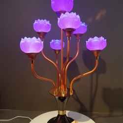Đèn thờ hoa sen 7 bông bằng lưu ly cao cấp cao 76 cm4