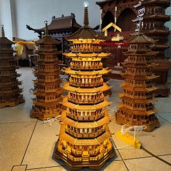 Đèn thờ tháp chùa 7 tầng cao 88 cm cổ kính độc đáo 1