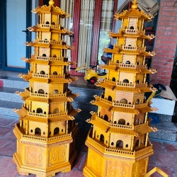 Đèn thờ tháp chùa 7 tầng cao 165 cm cổ kính độc đáo 2