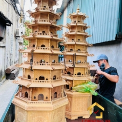 Đèn thờ tháp chùa 7 tầng cao 165 cm cổ kính độc đáo 3