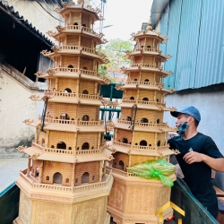 Đèn thờ tháp chùa 7 tầng cao 165 cm cổ kính độc đáo 4
