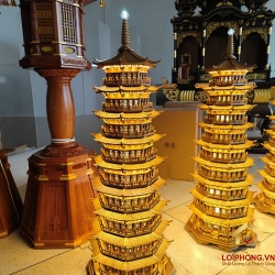 Đèn thờ tháp chùa 9 tầng cao 108 cm cổ kính độc đáo 4