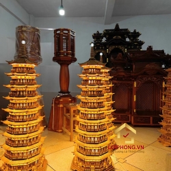 Đèn thờ tháp chùa 9 tầng cao 108 cm cổ kính độc đáo 5