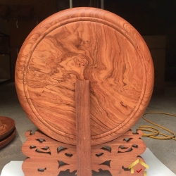 Đĩa gỗ trang trí tứ linh bằng gỗ hương đường kính đĩa 30 - 35 - 40 cm dày 4 cm