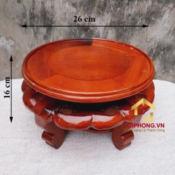 Ghế đôn gỗ tròn bằng gỗ hương đường kính 26 cm cao 16 cm