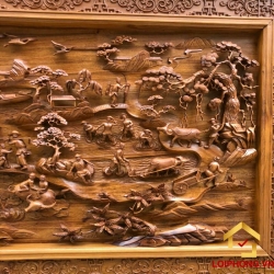 Tranh gỗ Đồng Quê đẹp 97x197x6 cm 2