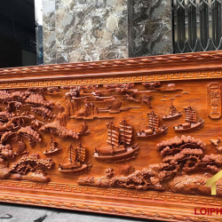 Tranh gỗ Thuận Buồm Xuôi Gió đẹp 107x217x6 cm 4