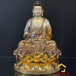 Tượng Phật A Di Đà bằng đồng ngồi đài sen ấn bảo cao 30-40-48-60 cm