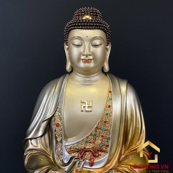Tượng Phật A Di Đà bằng đồng ngồi đài sen ấn bảo cao 30-40-48-60 cm 2
