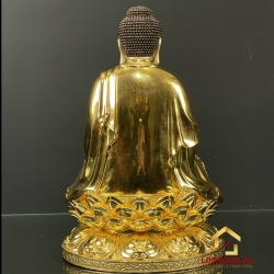 Tượng Phật A Di Đà bằng đồng ngồi đài sen dát vàng cao 30-40-48-60 cm 1