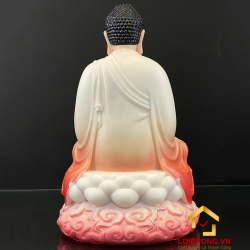Tượng Phật A Di Đà bằng bột đá ngồi đế mây sơn đỏ cao 48 cm 1