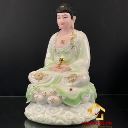 Tượng Phật A Di Đà bằng bột đá cẩm thạch thiên thanh cao 30,40,48 cm 4