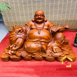 Tượng Phật Di Lặc ngồi tài lộc kích thước 60x36x33 cm