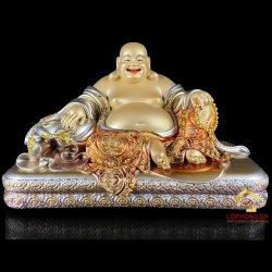 Tượng Phật Di Lặc bằng đồng kích thước 40x24x23 cm 