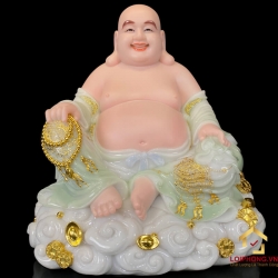 Tượng Phật Di Lặc bằng bột đá kích thước 48x48x32 cm 