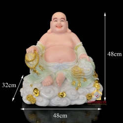 Tượng Phật Di Lặc bằng bột đá kích thước 48x48x32 cm  6