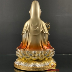 Tượng Phật Quan Âm bằng đồng men cổ sơn màu coa 30 - 40 - 48 cm 1