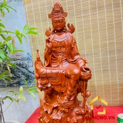 Tượng Phật Quan Âm tự tại kích thước 69x28x16 cm