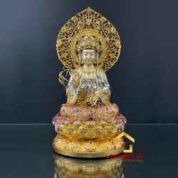 Tượng Phật Quan Âm bằng đồng kích thước 40x25x25 cm 