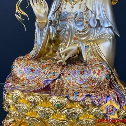 Tượng Phật Quan Âm bằng đồng kích thước 40x25x25 cm  4