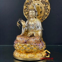 Tượng Phật Quan Âm bằng đồng kích thước 40x25x25 cm  6