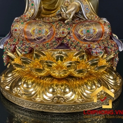 Tượng Phật Quan Âm bằng đồng ngồi đài sen ấn bảo cao 30 – 40 – 48 – 60 cm 5