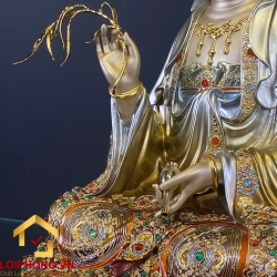 Tượng Phật Quan Âm bằng đồng ngồi đài sen ấn bảo cao 30 – 40 – 48 – 60 cm 6