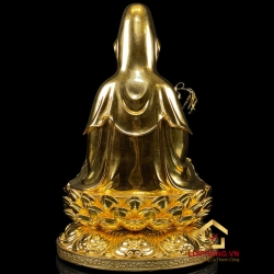 Tượng Phật Quan Âm bằng đồng dát vàng cao 30 – 40 – 48 – 60 cm 1