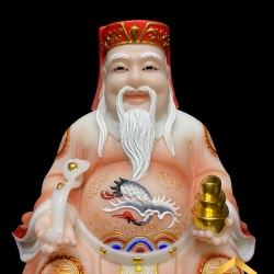 Tượng Thần Tài Thổ Địa trang phục màu đỏ nhạt cao từ 20 – 40 cm 3