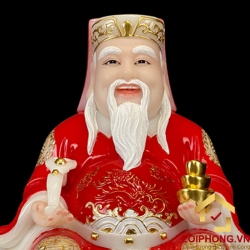 Tượng Thần Tài Thổ Địa trang phục màu đỏ trên đế vuông cao từ 20 – 40 cm6