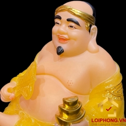 Tượng Thần Tài Thổ Địa trang phục màu vàng bột đá thạch anh cao từ 20 – 40 cm 4