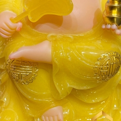 Tượng Thần Tài Thổ Địa trang phục màu vàng bột đá thạch anh cao từ 20 – 40 cm 6