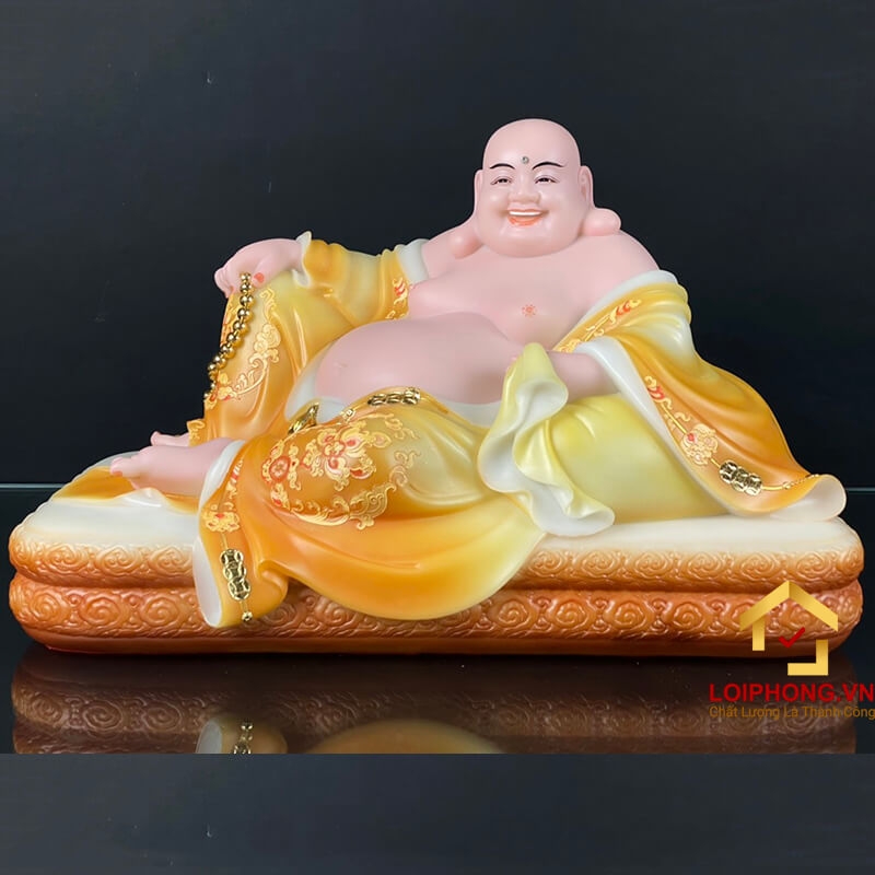 Tượng Phật Di Lặc bằng bột đá kích thước 40x24x23 cm 7