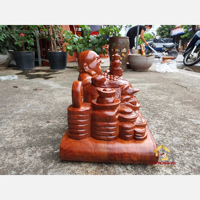 Tượng Phật Di Lặc ngồi đế vạn sự như ý kích thước 50x30x25 cm  3