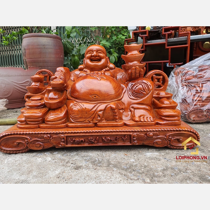 Tượng Phật Di Lặc ngồi đế vạn sự như ý kích thước 50x30x25 cm  4
