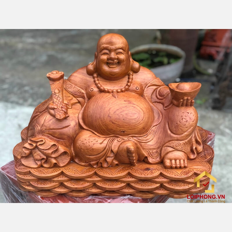 Tượng Phật Di Lặc ngồi đế tiền kích thước 50x30x30 cm  3