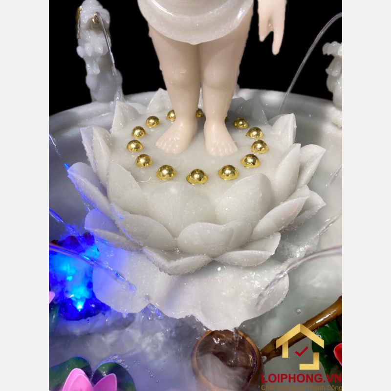 Chậu tắm Phật Đản Sanh màu trắng cao cấp cao 50 cm và cao 62 cm 5