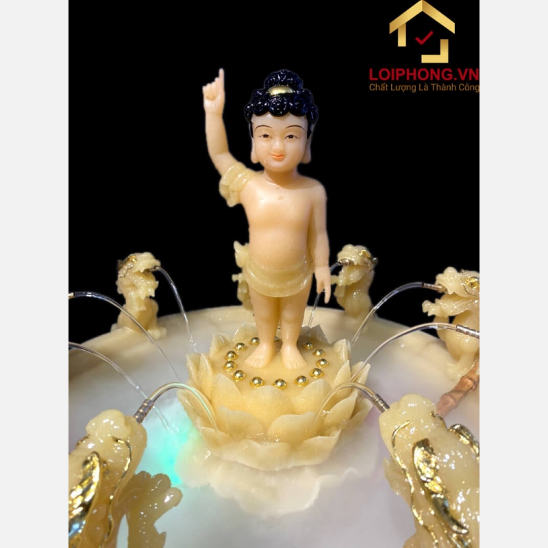 Chậu tắm Phật Đản Sanh màu vàng đẹp cao 50 cm và cao 62 cm 2