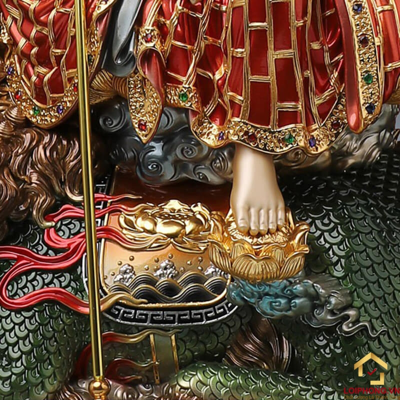Tượng Địa Tạng Vương Bồ Tát ngồi đề thính bằng đồng cao 68 cm 3