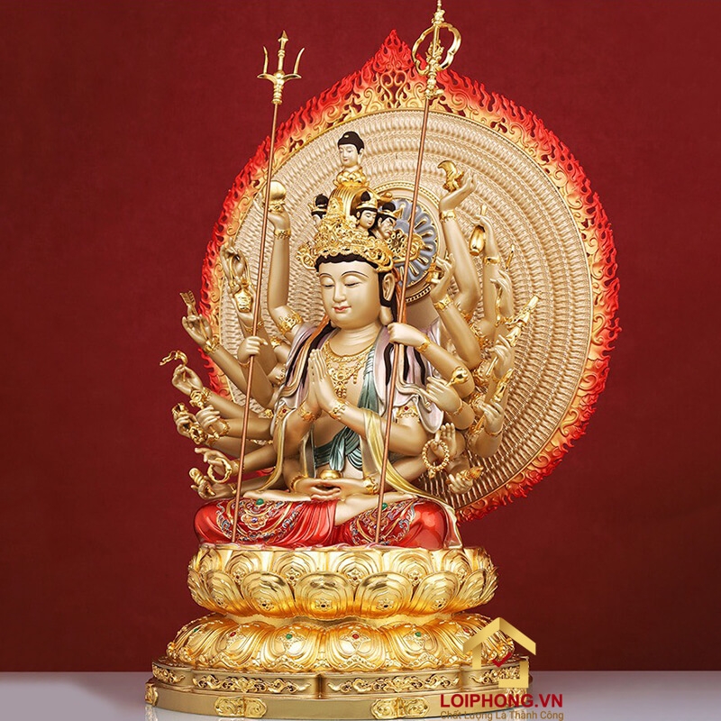 Tượng Phật Thiên Thủ Thiên Nhãn bằng đồng men cổ cao 30cm, 40 cm, 48 cm 1