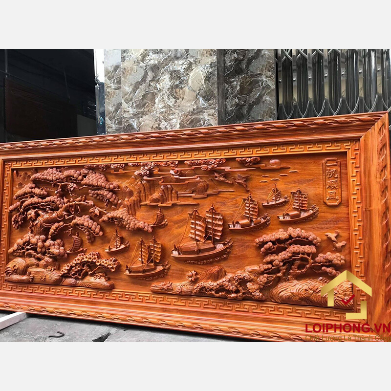 Tranh gỗ Thuận Buồm Xuôi Gió đẹp 107x217x6 cm 4