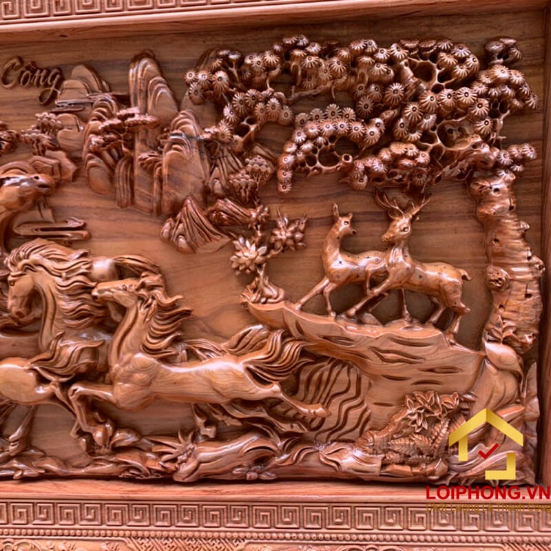 Tranh gỗ Mã Đáo Thành Công đẹp 79x155x5 cm 3