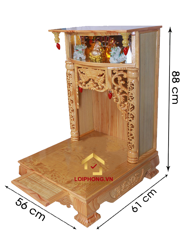  Kích thước cơ bản của bàn thờ Ông Địa - Thần Tài chuẩn phong thủy