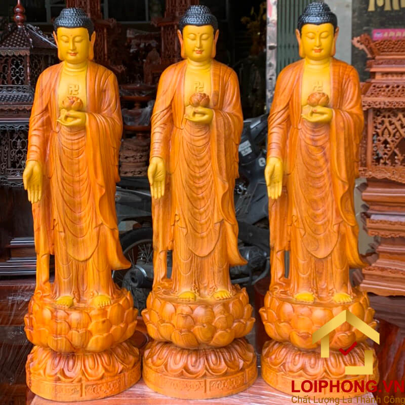 Tượng Phật A Di Đà bằng gỗ