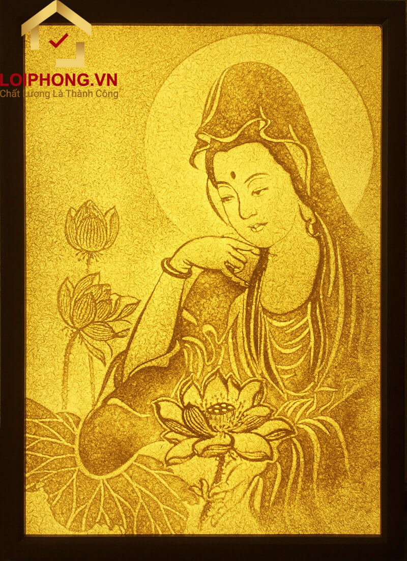 Mẫu tranh trúc chỉ số 09: Phật quan âm