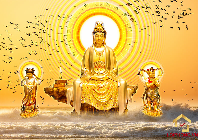 Tranh Phật Quan Âm Bồ Tát đẹp mẫu số 11