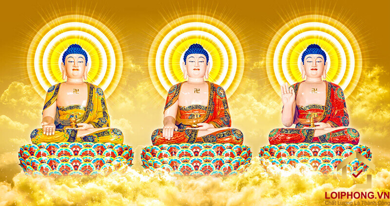 Tranh Tam Thế Phật đẹp mẫu số 01